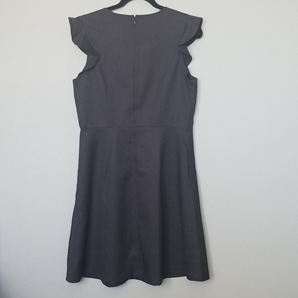 Loft flutter sleeve gray dress size 10 Twee Workplace Siren Officecore - Picture 6 of 11